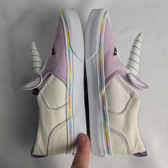 VANS Unicorn Shoes For Little Girl Size 1 Purple And White - Picture 5 of 8